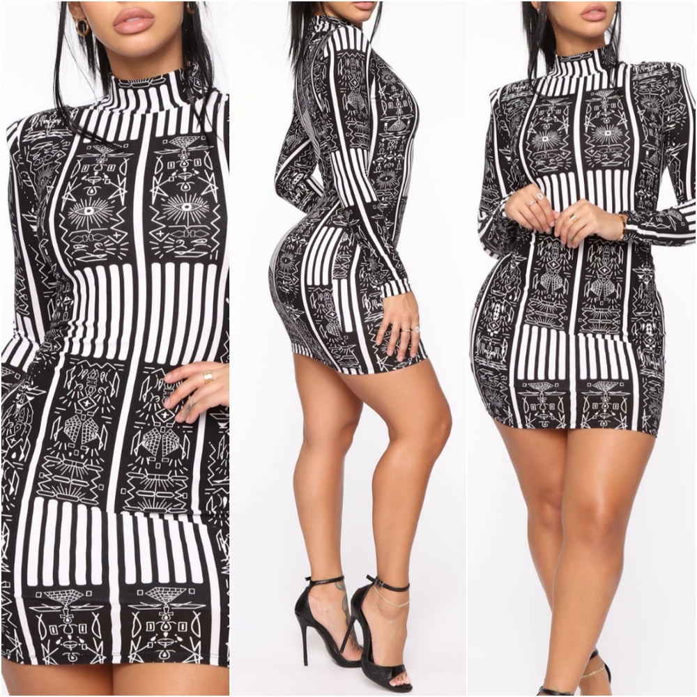 Tribe Print Mini Dress